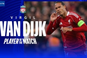 补时绝杀+8次解围！范迪克当选利物浦3-2马竞一役全场最佳